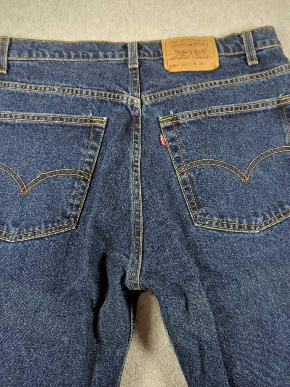 Vintage Levi's 505 Jeans Mens 38x32 (Actual 36x32) Blue Straight Leg Made In USA